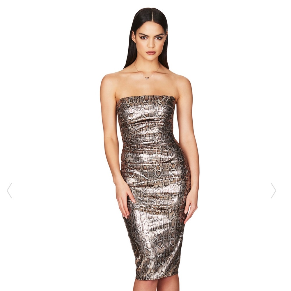 NWT Nookie Blind Date midi bronze M